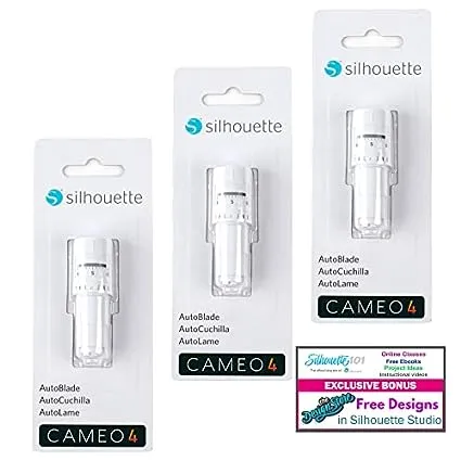 Silhouette AutoBlade - Pack of 3 Blades for Use with Cameo 4 with 50 Designs