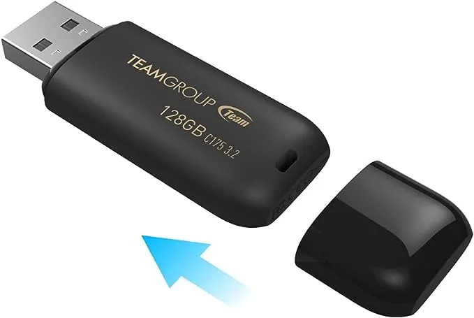 TEAMGROUP C175 128GB 2 Pack USB 3.2 Gen 1 (USB 3.1/3.0) Read 100MB/s Flash Thumb Drive, External Data Storage Memory Stick Compatible with Computer/Laptop Matte Black TC1753128GB22