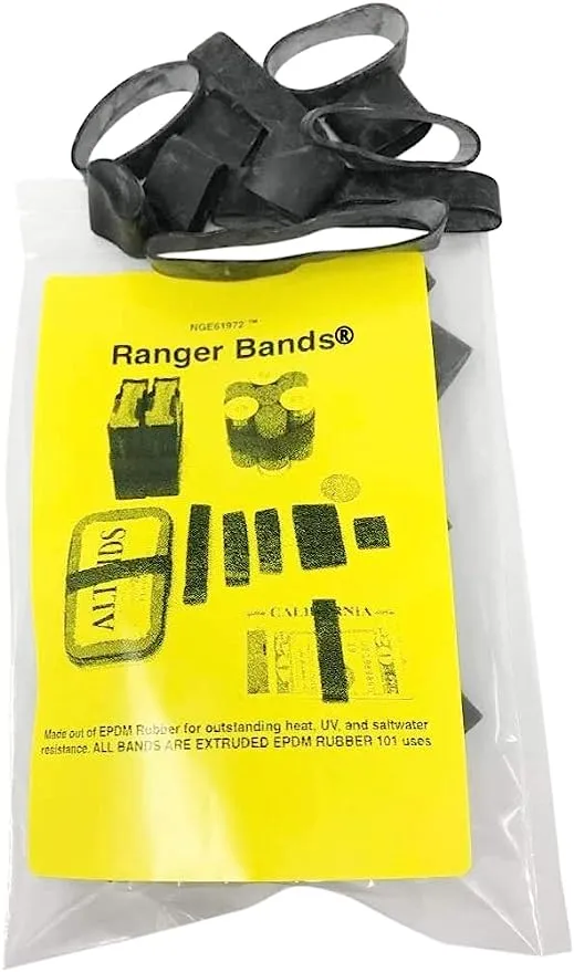 Ranger Bands® 60 Count Extra Stretch From EPDM Rubber for Emergency Tinder, Survival and Strapping Gear Made in the USA Tactical Rubber Bands, Heavy Duty Rubber Bands Black.