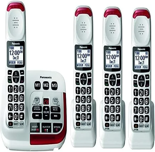 Panasonic KX-TGM420W + (3)KX-TGMA44W Amplified Cordless Phone with Digital