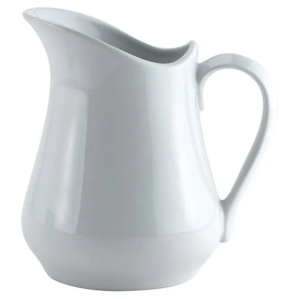 HIC Classic Porcelain Pitcher and Creamer, White, 32-Ounce