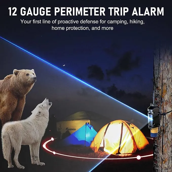 REMFLY Perimeter Trip Alarm, 12 Gauge Camping Trip Wire Alarm Device, Early Warning Security System for Camping and Property Safety