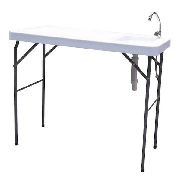 Outdoor Fish and Game Cutting Cleaning Table with Sink and Faucet