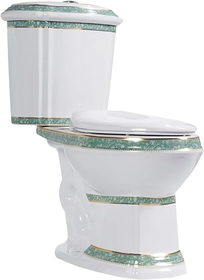 India Reserve Elongated 2 Piece Toilet Green WaterSense Dual Flush with Seat