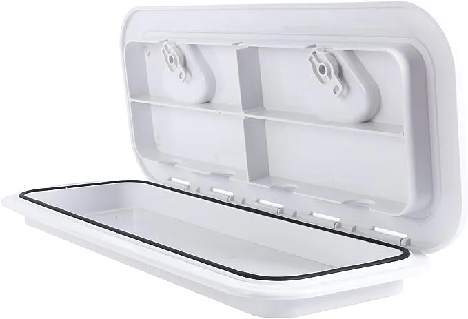 Amarine Made Boat Hatch Access Hatch and Lid Marine Grade 24" x 9-5/8" for Marine Caravan RV-White