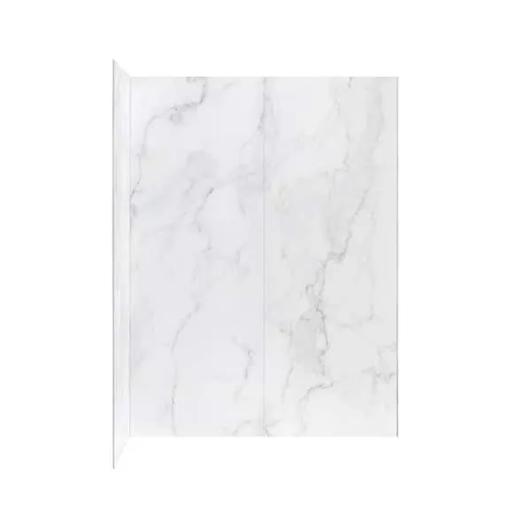 Ove Decors Arroyo Solid Surface Corner Shower Wall, 60 in. x 32 in., Carrara