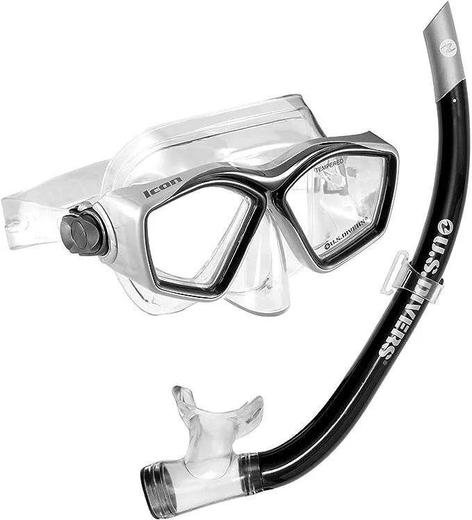 OutdoorMaster x U.S. Divers Icon Snorkeling Gear for Adults, Snorkel Mask Set Anti-Fog & Anti-Leak Diving Mask Goggles for Snorkeling Travel