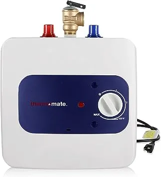 thermomate Mini Tank Water Heater Electric, 1.32 Gallons Small Under Sink Water Heater for Point of Use Instant Hot Water 110V 120V, Wall or Floor Mounted, UL Listed ES150