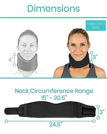 Vive Cervical Collar Neck Brace for Neck Pain and Support for Women & Men - Soft Foam Brace for Pain Relief - Comfortable Corrector Wrap for Posture, Sleeping, Radiculopathy, & Spine (Beige, 3 inch)