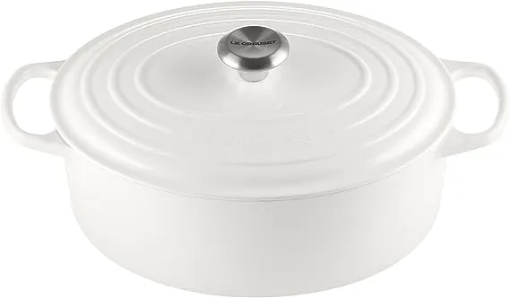 Le Creuset 6.75-Quart Signature Cast Iron Oval Dutch Oven - White