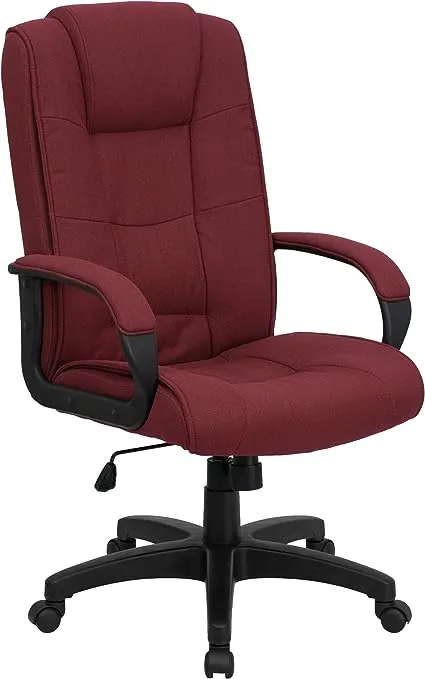 High Back Burgundy Fabric-Executive Swivel Office Chair With Arms - Contemporary - Office Chairs - by Beyond Design & More | Houzz