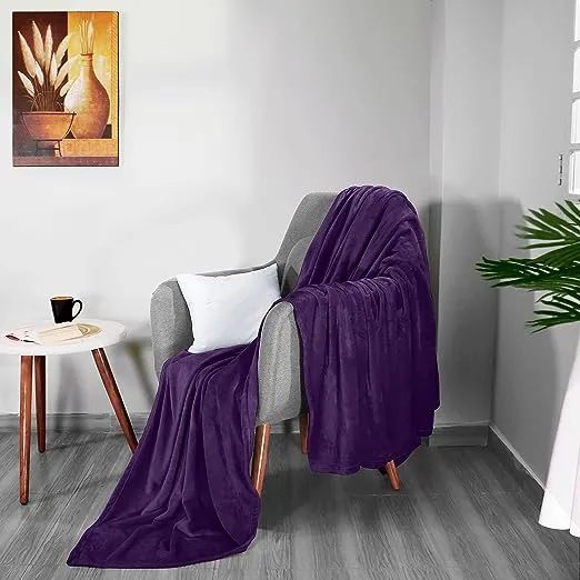 Utopia Bedding Fleece Blanket Full Size Purple 300GSM Luxury Fuzzy Soft Anti-Static Microfiber Bed Blanket (90x84 Inches)