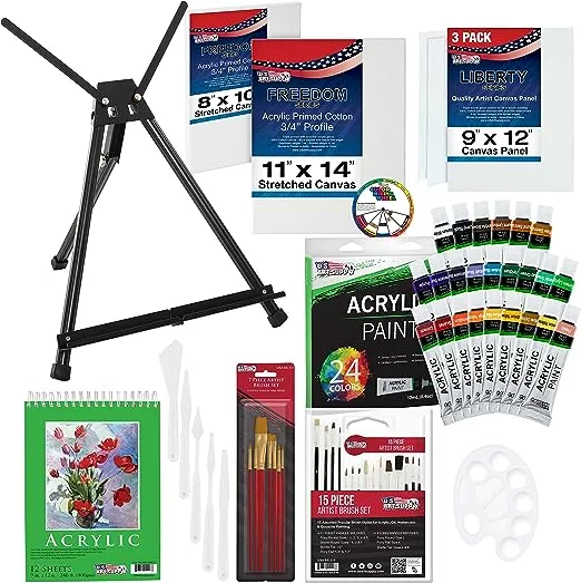 U.S. Art Supply Deluxe Artist Acrylic Painting Set