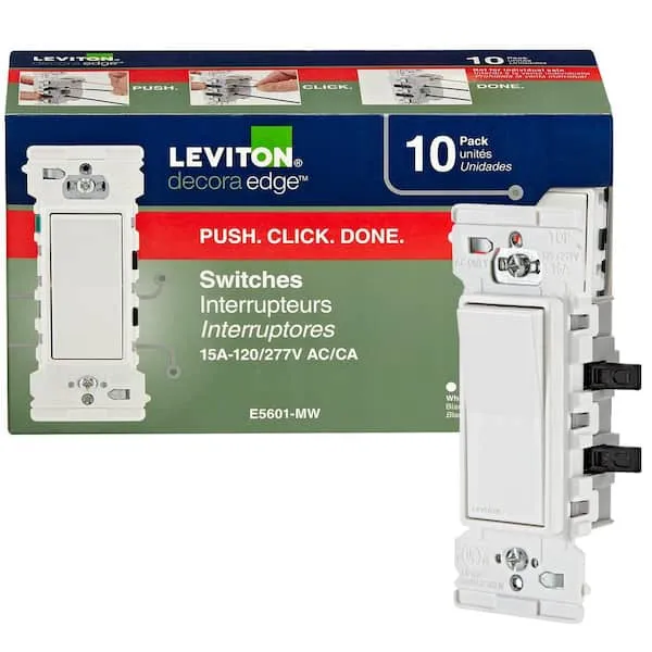 Leviton Decora Edge 15A Single Pole Rocker Switch