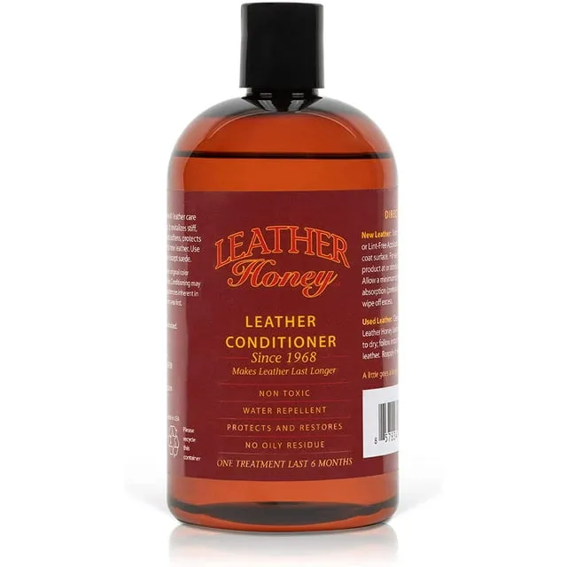 Leather Honey Leather Conditioner, Best Leather Conditioner Since 1968. for use on Leather Apparel, Furniture, Auto Interiors, Shoes, Bags and Accessories. Non-Toxic and Made in The USA!