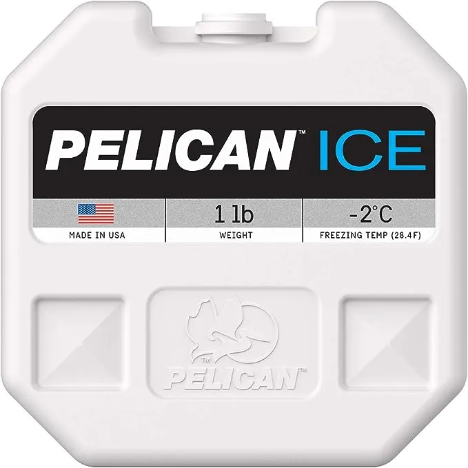 Pelican 2 Lb Reusable Ice Pack for Coolers, White Container #PI-2LB-BLU