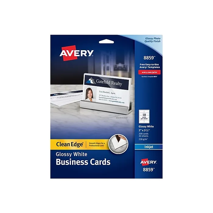 Avery Clean Edge Inkjet Business Cards