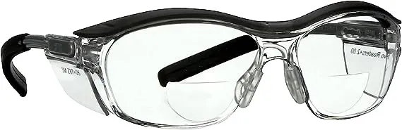 3M Reader Safety Glasses, 2.0 Diopter, Black Frame, Clear Lens