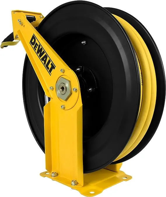 DeWalt DXCM024-0343 Double Arm Hose Reel with 3/8” x 50’ Premium Rubber Hose