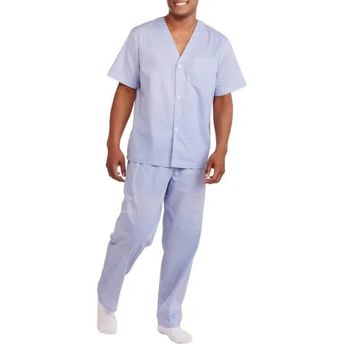 Fruit of the Loom Men's and Big Men's Short Sleeve, Long Leg Pajama Set