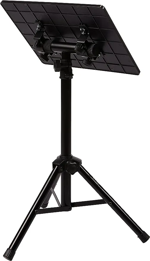 PYLE-PRO Universal Laptop Projector Tripod Stand - Computer, Book, DJ Equipment Holder Mount Height Adjustable Up to 39.37” w/ 14” x 11” Plate Size -for Office, Home, Stage, Studio, DJ Racks Holder