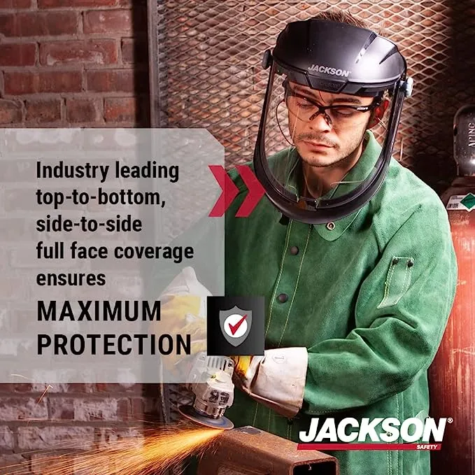 Jackson Safety Lightweight MAXVIEW Premium Face Shield with 370 Speed Dial Ratcheting Headgear