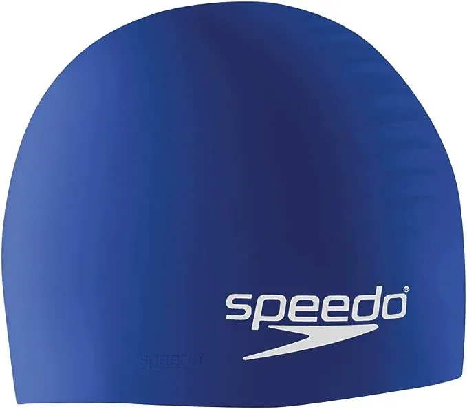 Speedo Silicone Solid Swim Cap Blue