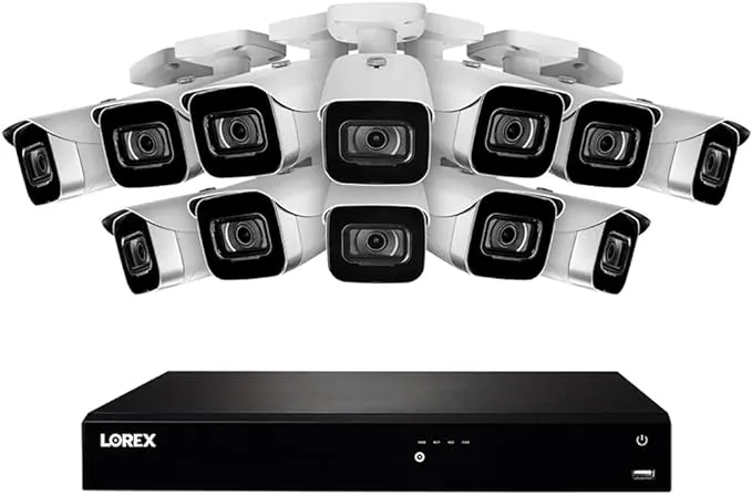 Lorex 4K Fusion DVR Wired Security System with Dual Warning Lights