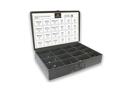 Titan Industrial Supply-1275 Piece Grade 8 Coarse Thread Metal Drawer Assortment