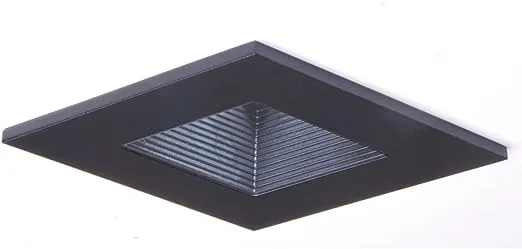 Halo Recessed 3012BKBB 3-Inch 15-Degree Trim Lensed Square Shower Light with Baffle, Black