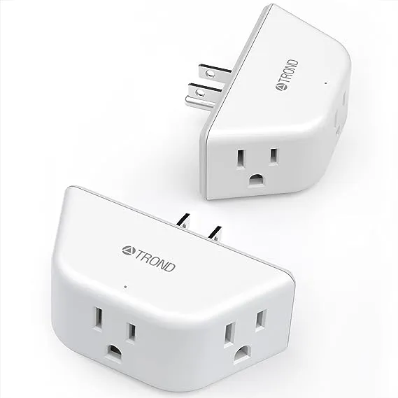 Etokfoks 3AC Multi Plug Electrical Splitter Outlet Extender 2-Pack