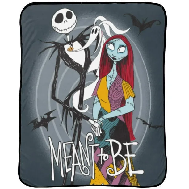 Nightmare Before Christmas Disney's the Jack & Sally Meant to Be Silk Touch Throw Blanket