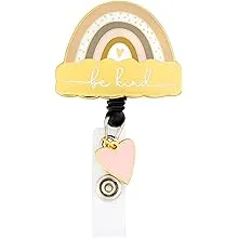 First Lifesaver Nurse Badge Reel - Retractable Nursing Badge Reel with Charm for Nurses, Nursing Students, NP (Be Kind)