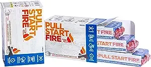 Pull Start Fire Pull String Firestarter | No Matches Required, Fire Starts in Seconds | for Campfires, Grill, Fireplace, BBQ | Lights Wet Wood, Easy to Use, Food Safe and Weather Resistant | 6 Pack