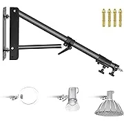 Neewer Wall Mounting Triangle Boom Arm for Photography Strobe Light, Monolight, Softbox, Umbrella, Reflector and Ring Light, Support 180 Degree Rotation, Max Length 4 Feet/125cm (Black)