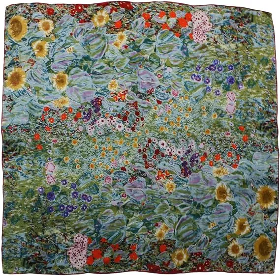 Dahlia Women's 100% Luxury Silk Scarf - Gustav Klimt's Famous Painting