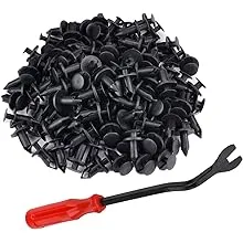 120 PCS 8mm Plastic Push Rivets Removal Tool, Nylon Fender Clips with Fastener Removal Tool Plastic Body Clips Push Pin for Polaris Ranger RZR Can Am Kawasaki Teryx Honda Pioneer Suzuki Accessories