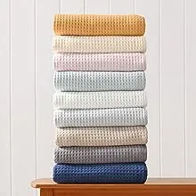 Waffle Weave Cotton Blanket Great Bay Home Color: Marigold Size: Twin