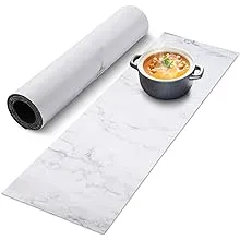 Trivet Table Runner Hot Plates Mat 12 X 40 Inch Heat Resistant Table Protector Waterproof Decorative Farmhouse Kitchen Trivets Counter Heat Proof Placemats for Hot Dishes (Marble)