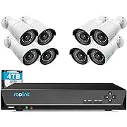 REOLINK 8CH 5MP Home Security Camera System, 4pcs Wired 5MP Outdoor PoE IP Cameras with Person Vehicle Detection, 4K 8CH NVR with 2TB HDD for 24-7 Recording, RLK8-410B4-5MP