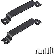 FaithLand Barn Door Handle, Black 6.42 inch Gate Handle Set (Pack of 2), Door ...