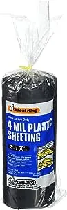 Frost King 350B Polyethylene Sheeting, 3' x 50' x 4 Mil, Black