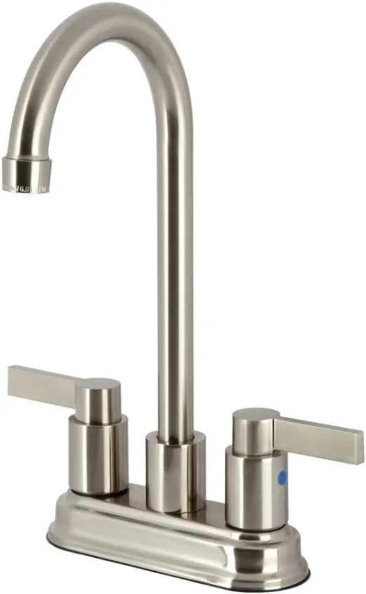 Kingston Brass KB8498NDL NuvoFusion 4-Inch Centerset Bar Faucet, 4-3/4-Inch in Spout Reach, Brushed Nickel