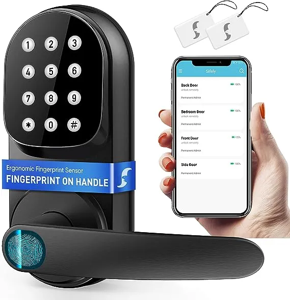 Smart Lock, Sifely Keyless Entry Door Lock, Smart Door Lock, Door Lock with Keypad, Smart Lock Front Door, Fingerprint Biometric Door Lock, Smart Lock