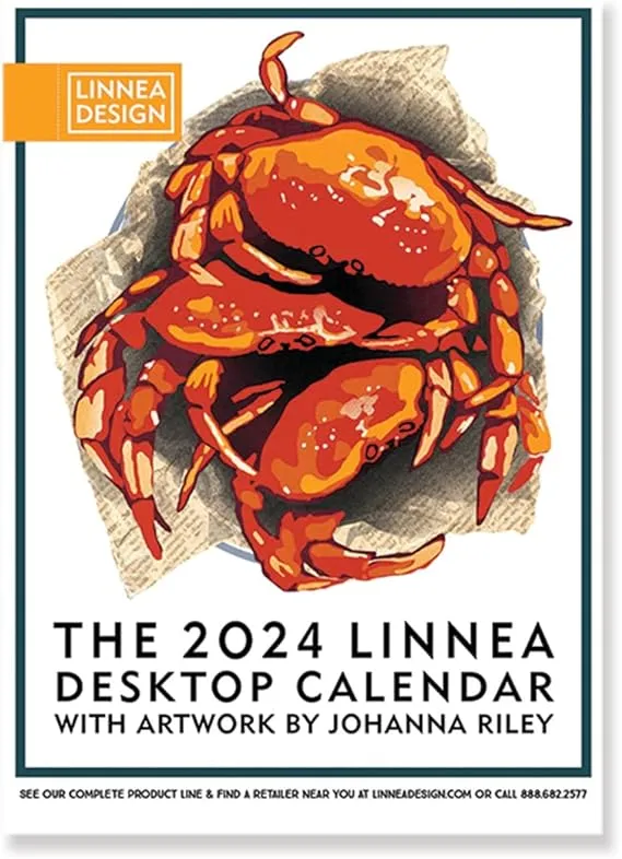 Linnea Design 2024 Desktop Calendar 5 x 7" Artwork by Johanna Riley