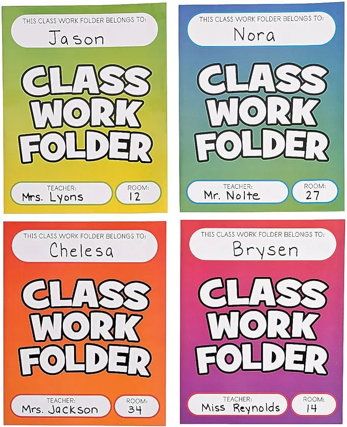 Classwork Folders - 12 Folders by Really Good Stuff