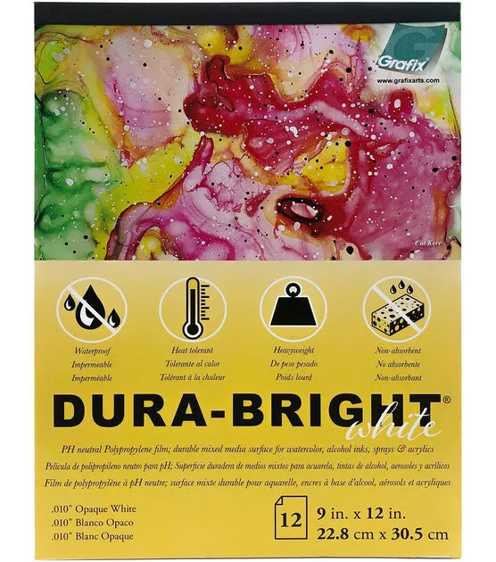 Grafix - Dura-Bright Opaque White Pad 9x12&#034;, P10DBOW