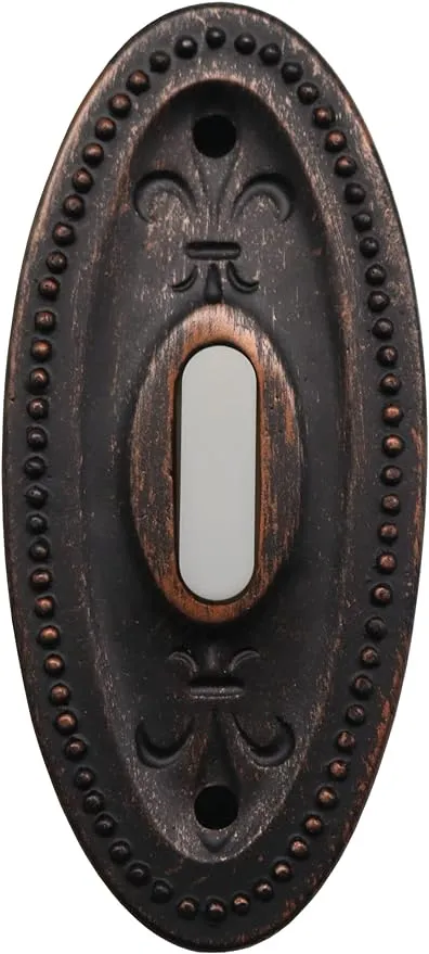 Rubbed Bronze Traditional Oval Doorbell, Wired Doorbell Button, Decorative Doorbells for home