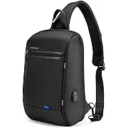 Kingsons Mens Sling Laptop Backpack Slim Casual Daypack Single Shoulder Sling Backpack Waterproof Crossbody Urban Travel Chest with USB Charging Port and RFID Safe Pocket