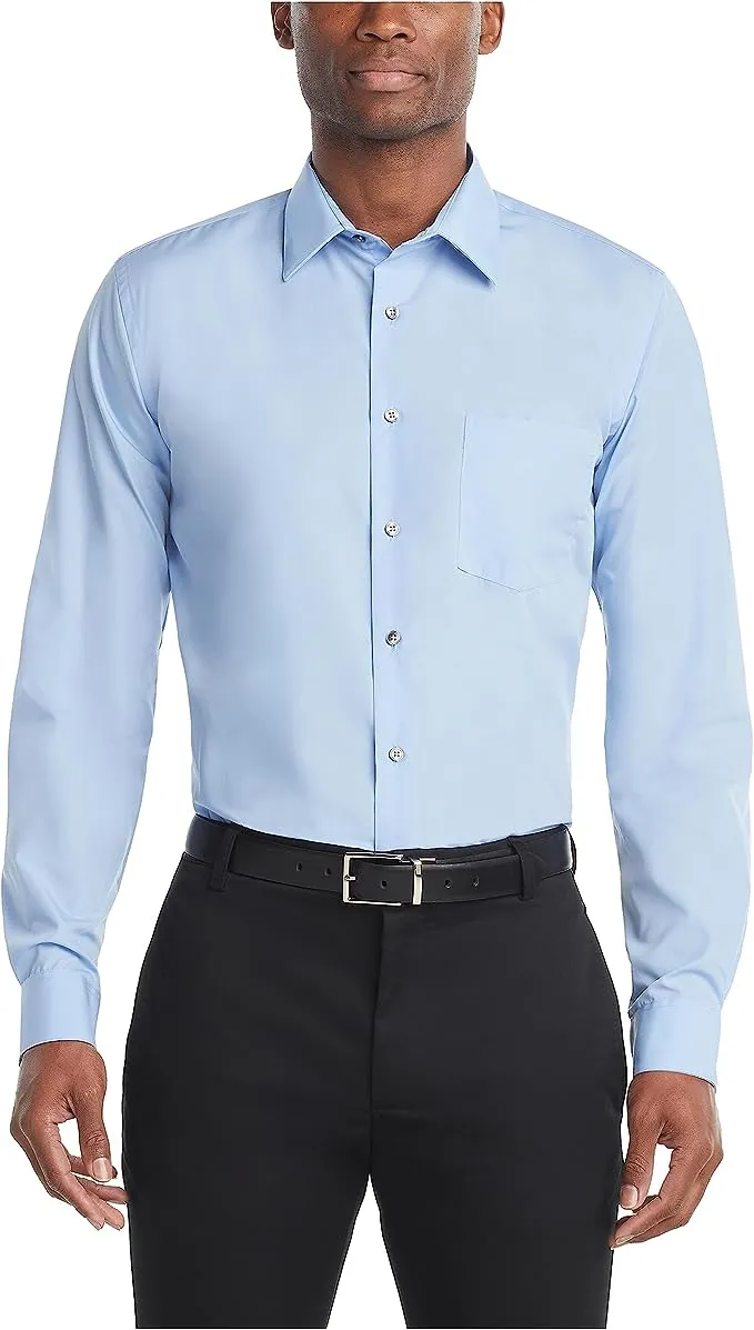 Van Heusen Men's Classic-Fit Poplin Dress Shirt - Black